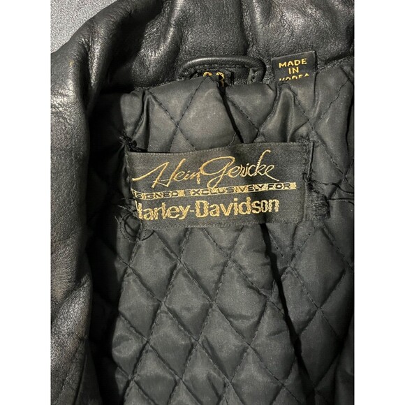HARLEY DAVIDSON HEIN GERICKE Women's Vtg 80s Black Leather Motorcycle Jacket Sm - Picture 6 of 12